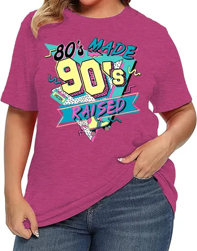 Vista 2 de Camisa Made Me de los años 80 Baby 90 para mujer, tallas grandes, trajes de los años 90, camisetas retro de los años 80