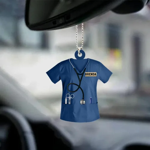 Vista 5 de Adorno colgante personalizado de enfermera publicado para regalos para ella - Adorno colgante para árbol de Navidad, regalo personalizado