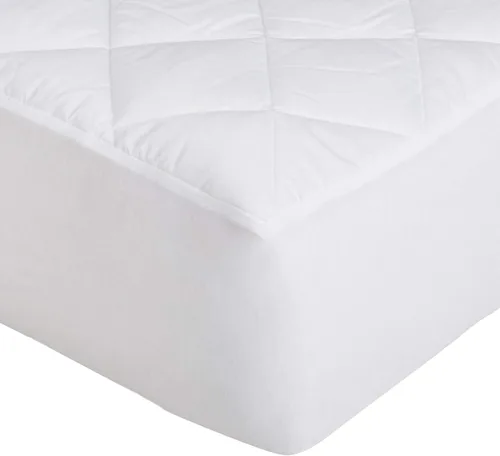 Vista 4 de Amazon Basics Protector de Colchón Acolchado Hipoalergénico, 18 Pulgadas de Profundidad, Individual, Blanco