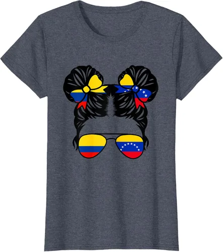Vista 61 de Camiseta Half Colombian Half Venezolan Girl Colombia Kids Heritage, Gris