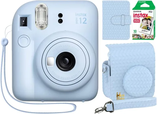 Vista 9 de Fujifilm Cámara instantánea Instax Mini 12 color rosa flor + estuche personalizado Minimate + película fotográfica Fuji Instax 10 hojas y álbum