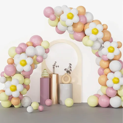 Vista 5 de Kit de Soporte para Arco de Globos, Arco de Globos de 8.2 pies y 5 pies con Doble Curva, Soporte para Globos para Piso Adecuado para Cumpleaños