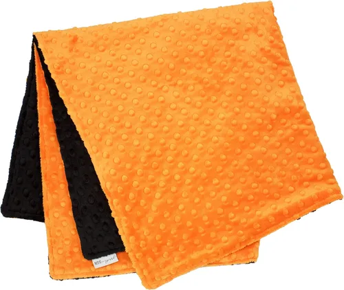 Vista 4 de MEG ORIGINAL Minky Dot Manta de bebé, naranja y negro 346