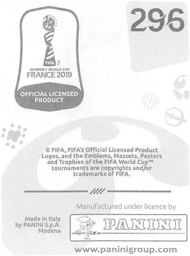 Vista 2 de 2019 Panini FIFA Women's World Cup France Album Stickers (Individual Sticker Only) Soccer #296 Aldana Cometti Argentina 2 Inch by 2 1/2 Inch