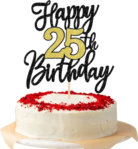 Vista 11 de 1 PCS Decoración para Pastel Feliz Cumpleaños Número 10 Negro Dorado con Purpurina Brindis por 10 Años Selección de Pastel de Cumpleaños 10 Fabuloso