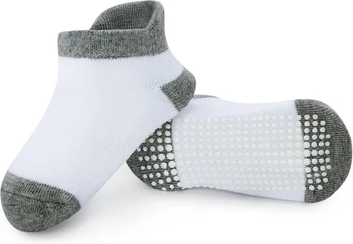 Vista 4 de 12 pares de calcetines antideslizantes para bebés con suela antideslizante para bebés recién nacidos niños y niñas