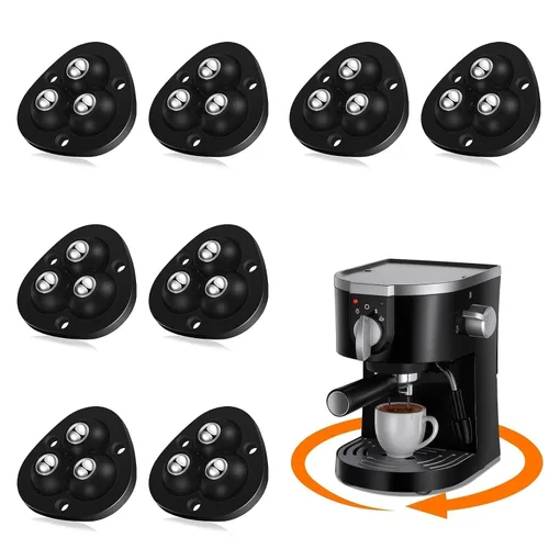 Vista 24 de TRVL FIELDER Ruedas giratorias autoadhesivas – Rueda universal giratoria de 360°, rodamiento de transferencia de bolas mini para pequeños