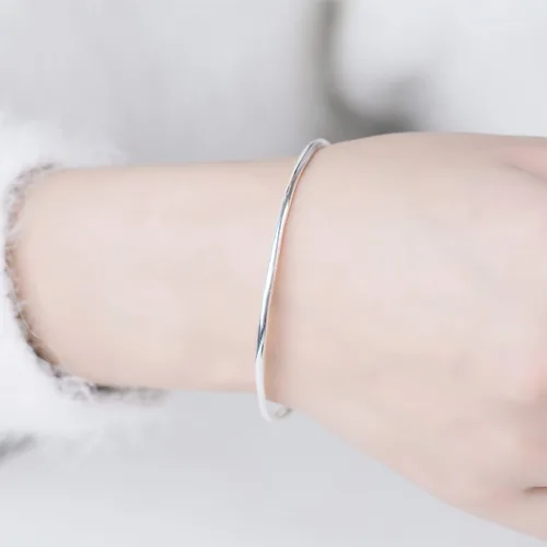 Vista 4 de Pulsera de plata de ley 925 para mujeresniñas, pulseras para mujer, pulseras de plata de ley 925 para mujer, pulseras delicadas