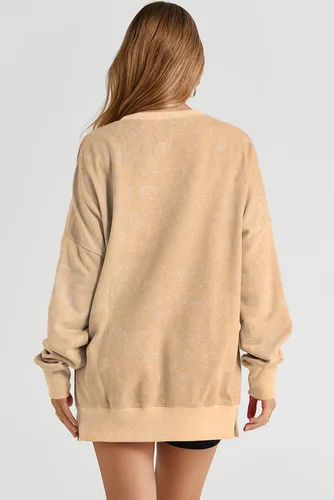 Vista 91 de SHEWIN Sudadera casual de manga larga con cuello redondo para mujer, ligera, holgada
