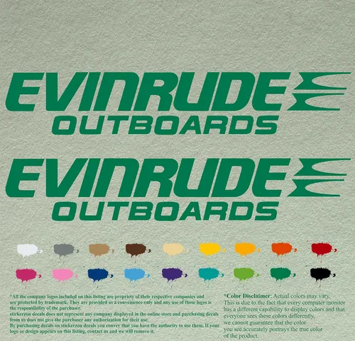 Vista 17 de Evinrude - Juego de 2 calcomanías de vinilo de repuesto compatibles con motor fuera de borda (12 pulgadas, negro 070)