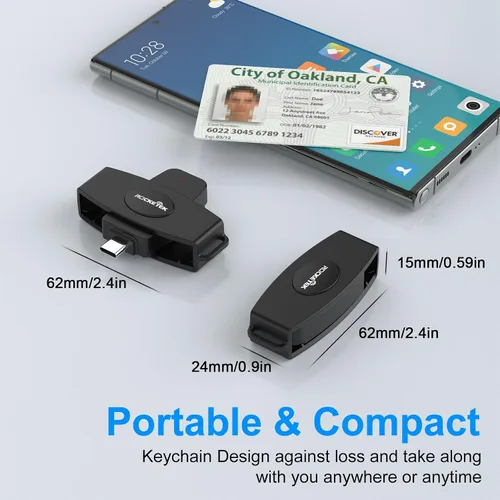 Vista 5 de USB C DOD Militar USB Acceso Común CAC Lector de Tarjetas Inteligentes y Lector de Tarjetas SIM ID CAC Lector de Tarjetas Compatible con Mac