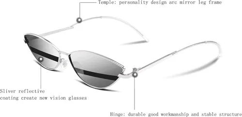 Vista 4 de FEISEDY Gafas de sol de diseñador de moda Retro pequeños pétalos forma arco templo diseño B2298