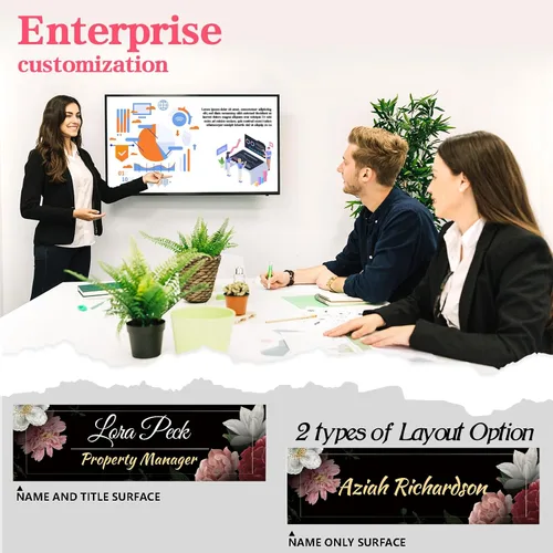 Vista 4 de Regalos personalizados para el día del jefe para hombres y mujeres, placa de nombre personalizada para escritorio, regalos personalizados