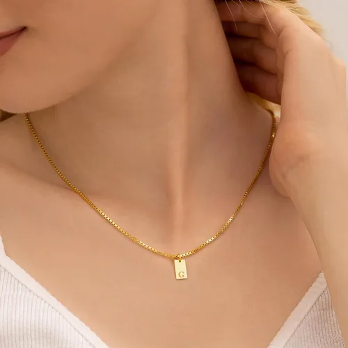 Vista 4 de Collares con iniciales para mujer, delicado collar con inicial de plata personalizada, collar con dije de plata pequeño para mujer, regalo