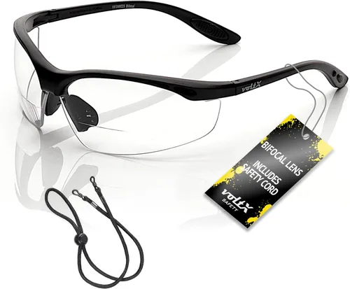 Vista 4 de voltX 'Constructor' - Gafas de seguridad de lectura bifocales (Transparente +1.0 Dioptrías) Certificadas ANSI Z87.1+ & CE EN166F / Gafas