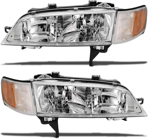 Vista 11 de Conjunto de faros delanteros Accord 2003 2004 2005 2006 2007 para Honda Accord 2003-2007 2/4dr lente transparente carcasa cromada con reflector