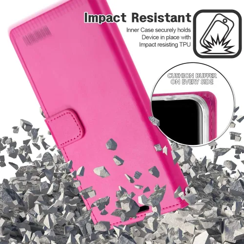 Vista 4 de GOOSPERY Blue Moon - Funda para Samsung Galaxy S20 Ultra (2020) con tapa de cuero (rosa intenso)