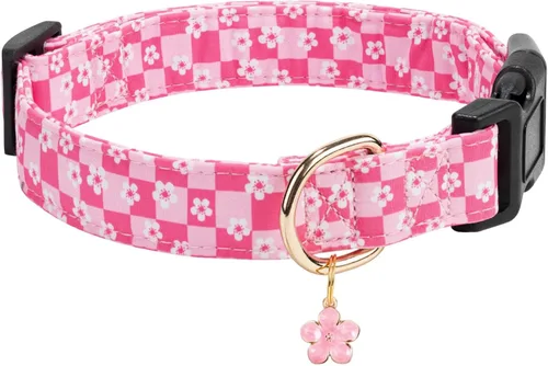 Vista 11 de Collares para perros con hebilla ajustable para lindas, hembras, hembras, machos, collar especial suave y elegante para perros con diseño de flores