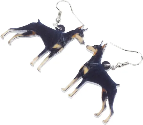 Vista 3 de Acrylic Doberman Dog Earrings Dangle Drop Pet Jewelry For Women Girls Party Gifts