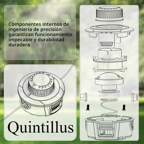 Vista 4 de Quintillus H02 Weed Eater Head Universal Trimmer Head String Trimmer Head Bump Feed Wacker Head Wacker Cabezal de repuesto para Weed Warrior, Echo