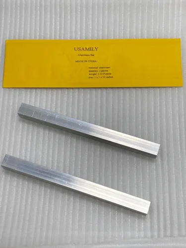 Vista 2 de Barra cuadrada de aluminio de 2 piezas 1 "X1" X12" 6061 Barra de aluminio T6511 Molino sólido Stock