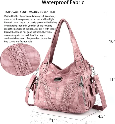 Vista 3 de Monederos y bolsos de mano de moda para mujer, bolsos de hombro con asa superior, bolsos de cuero sintético