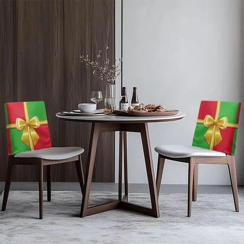 Vista 7 de Fundas para sillas de comedor, diseño de lazo de Navidad, para sala de Navidad, cocina, fiesta, boda, hotel, hogar