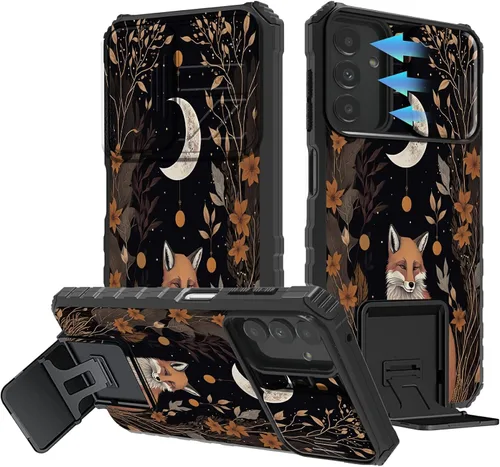 Vista 116 de Funda para Samsung Galaxy A13 5G/4G/A04S, Galaxy A13 5G con cubierta de cámara deslizante, funda de doble capa integrada con función atril
