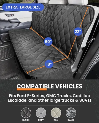 Vista 2 de 4Knines Funda de Asiento para Perro para Asiento Trasero, Protector de Asiento Trasero Resistente e Impermeable para Camiones Grandes, SUVs