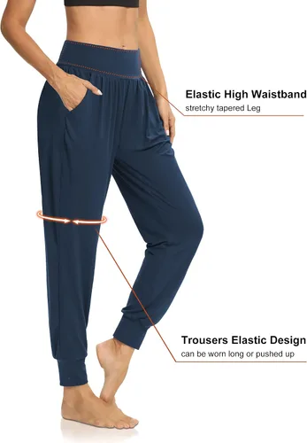 Vista 2 de DIBAOLONG - Pantalones deportivos holgados para mujer, para entrenamiento, yoga o descanso, cómodos, con bolsillos