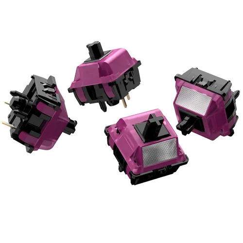 Vista 6 de DUROCK Interruptor Lotus negro, interruptores lineales de alta precisión 2.24 oz de resorte largo pre-lubricado RGB interruptores de teclado