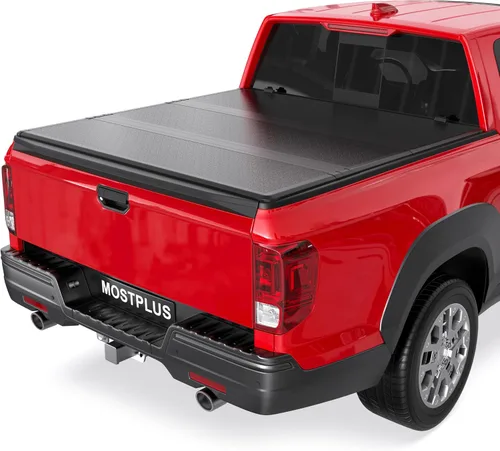 Vista 7 de MOSTPLUS - Cubierta de caja de camioneta de tres pliegues compatible con Honda Ridgeline 2017-2025, impermeable, de tres pliegues, parte superior, 5