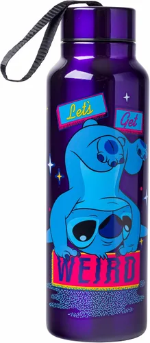Vista 9 de Silver Buffalo Beetlejuice - Botella de agua de acero inoxidable con correa "Say it Three Times" con gusano de arena, 27 onzas
