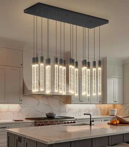 Vista 18 de 3 Packs Pendant Lights for Kitchen Island Independent LED Light Modern Dimmable Lights Pendant Lighting Fixtures for Dining Room Bedroom Hanging