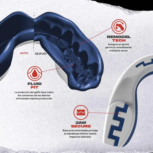 Vista 3 de SAFEJAWZ American Flag Mouth Guard, Youth Dual Layer Mouthguard with Case Bandera estadounidense