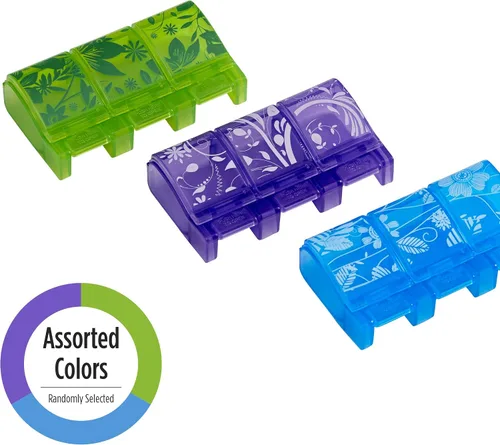 Vista 5 de Ezy Dose Pastillero de 3 compartimentos de tacto suave, planificador de medicamentos, caja organizadora de vitaminas, conveniente y fácil de usar