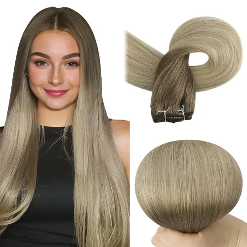 Vista 61 de Full Shine Extensiones de trama de cabello humano, cabello natural negro brillante, para mujeres, 1.76 oz (50 g), 10 pulgadas (25.4 cm), cabello