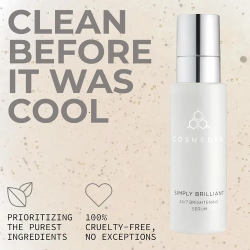 Vista 5 de COSMEDIX Simply Brilliant - Suero facial iluminador 24/7, suero facial exfoliante para líneas finas, arrugas y tono de piel desigual, cuidado