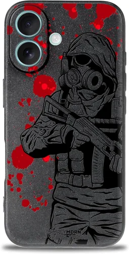 Vista 105 de SIMPLYMDRN Funda delgada para iPhone 12 Pro Max, diseño de guerrero, funda genial para hombres, funda de soldado de combate, delgada y flexible