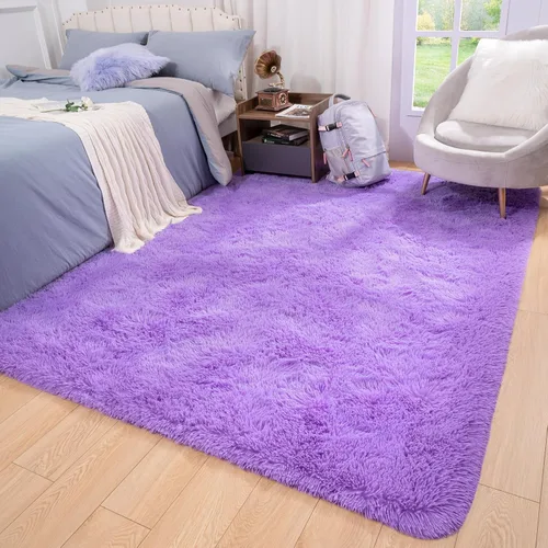 Vista 21 de Softlife Alfombra naranja para dormitorio, alfombra de felpa esponjosa para sala de estar para niñas, alfombra lanuda para niños, alfombra suave
