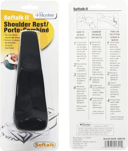 Vista 7 de Softalk 00801M - Almohadilla antibacteriana para apoyar teléfono en el hombro con Microban Landline, Negro