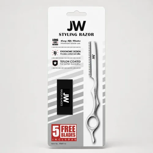 Vista 4 de JW Professional Shears & Thinner Combo Razor Edge Serie CRX – Tijeras de corte de pelo y peluquería de acero inoxidable premium