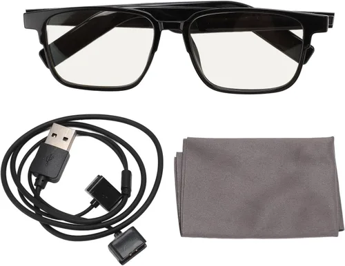 Vista 7 de VBESTLIFE Lentes inteligentes, Bluetooth 5.3 con oreja abierta, micrófono integrado, control de voz, IP5 impermeable, altavoces duales, estéreo