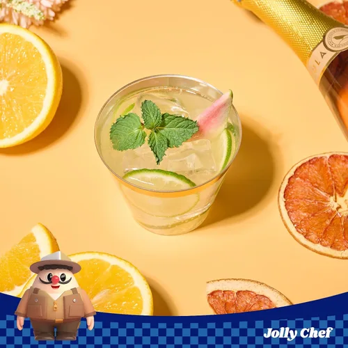 Vista 3 de JOLLY CHEF Paquete de 100 Vasos de Plástico Dorado, Tumblers de Plástico Transparente de 9 oz, Elegantes Vasos con Borde Dorado, Vasos Desechables