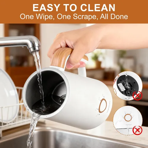 Vista 4 de Espumador de leche, espumador de leche eléctrico y vaporizador de 400 W, máquina automática de espuma fría y caliente 4 en 1 con batidor 2 para café