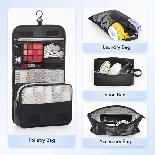 Vista 5 de Juego de 8 cubos de compresión para artículos esenciales de viaje, cubos de embalaje expandibles compresibles para maleta, bolsas organizadoras