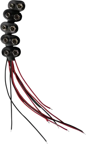 Vista 3 de Conector de clip de batería de 9 V, conectores de alambre con hebilla de batería, conexión de cable corto de 5.9 in de longitud