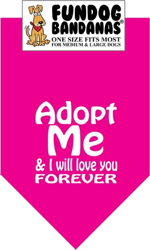 Vista 5 de Adopt Me & I Will Love You Forever - Bandana para perros pequeños de menos de 20 libras, rosa intenso