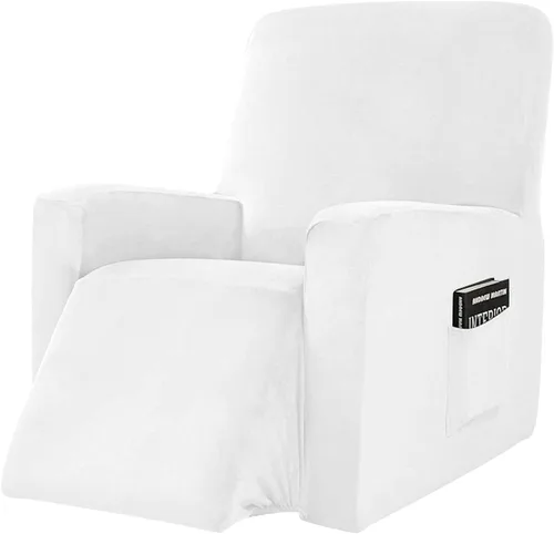 Vista 11 de IMYOGI Fundas para sofá de alta elasticidad, funda de terciopelo de felpa para silla reclinable, funda de sofá de alta elasticidad, funda de Azul