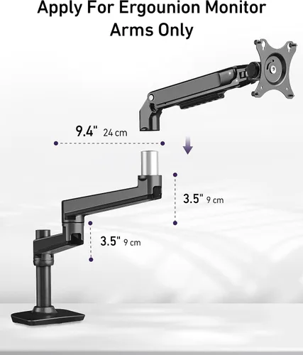 Vista 2 de Ergounion Brazo de extensión solo para soportes de monitor Ergounion, para aumentar la longitud del brazo, actualización perfecta para el brazo